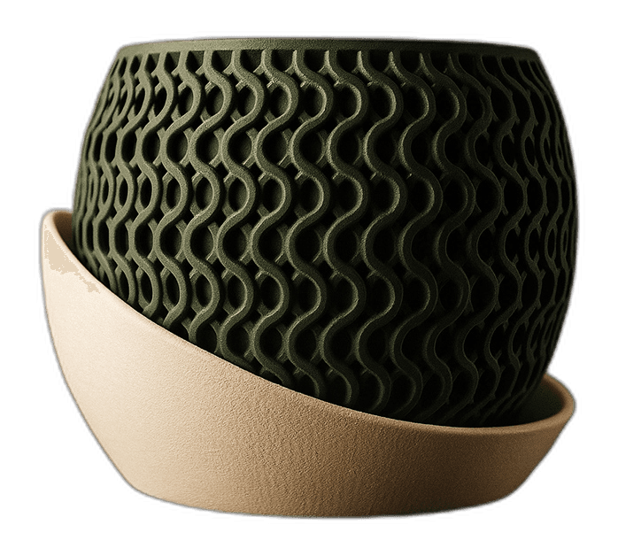 Modern Dalgalı Desen Dekoratif Saksı