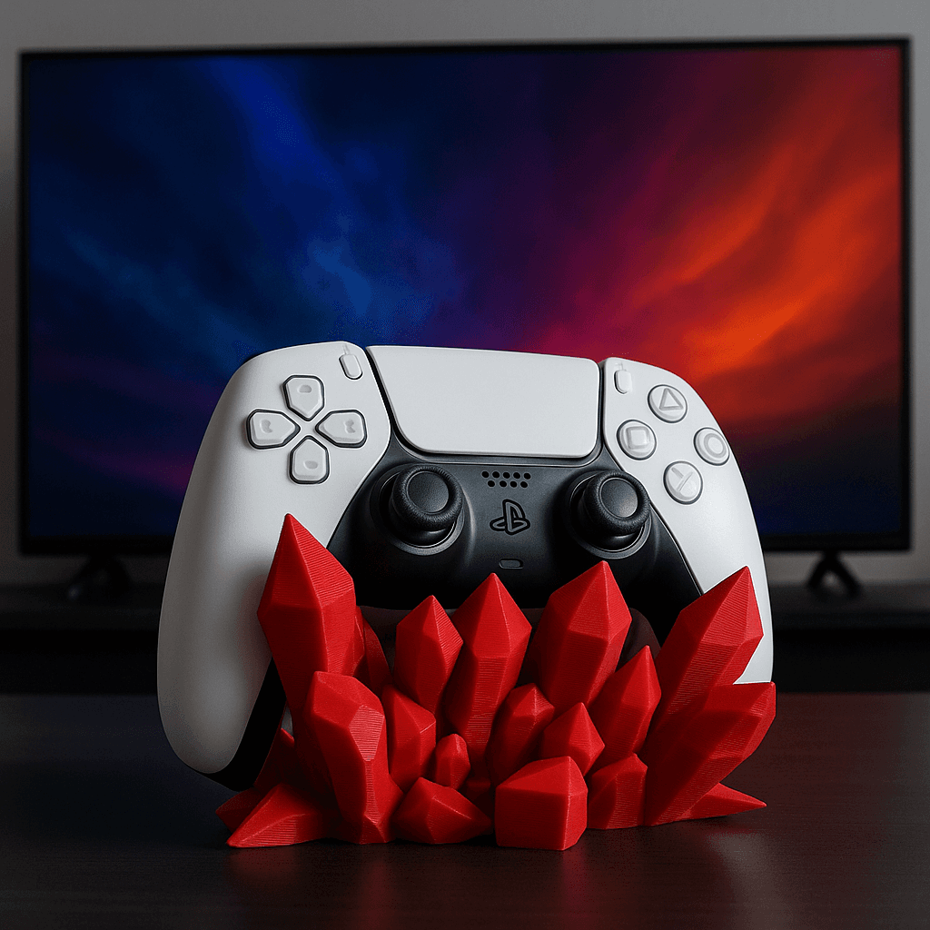 PS5 DualSense Uyumlu Kırmızı Kristal Gamepad Standı